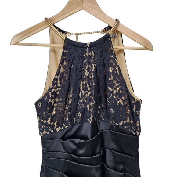 Eliza J Womens Lace & Satin Black Sleeveless Cocktail Dress Size 4 - Picture 3 of 9